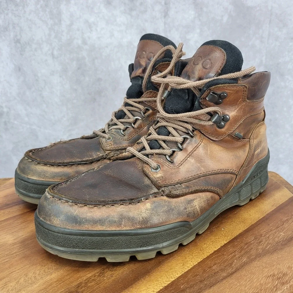 Ecco‎ Track II Hiking Boots Mens 46 U.S. 12 / 12.5 Brown Leather Waterproof